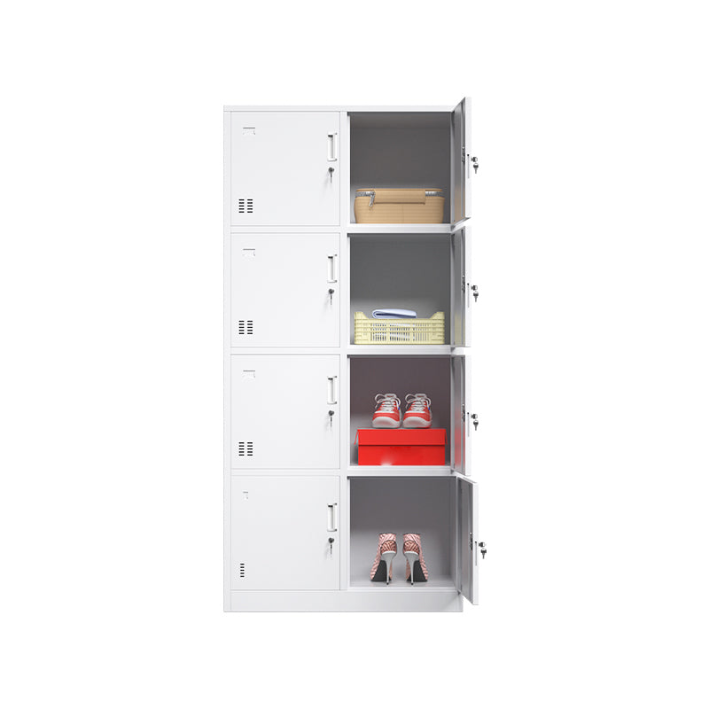 Contemporary Style Wardrobe Armoire Grey Steel Wardrobe Cabinet