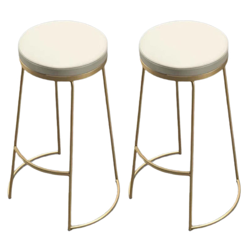 Glam Metal Barstool Fabric Counter Stool with Gold Legs in Matte Finish
