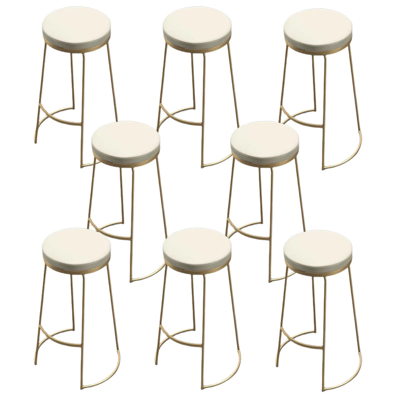 Glam Metal Barstool Fabric Counter Stool with Gold Legs in Matte Finish