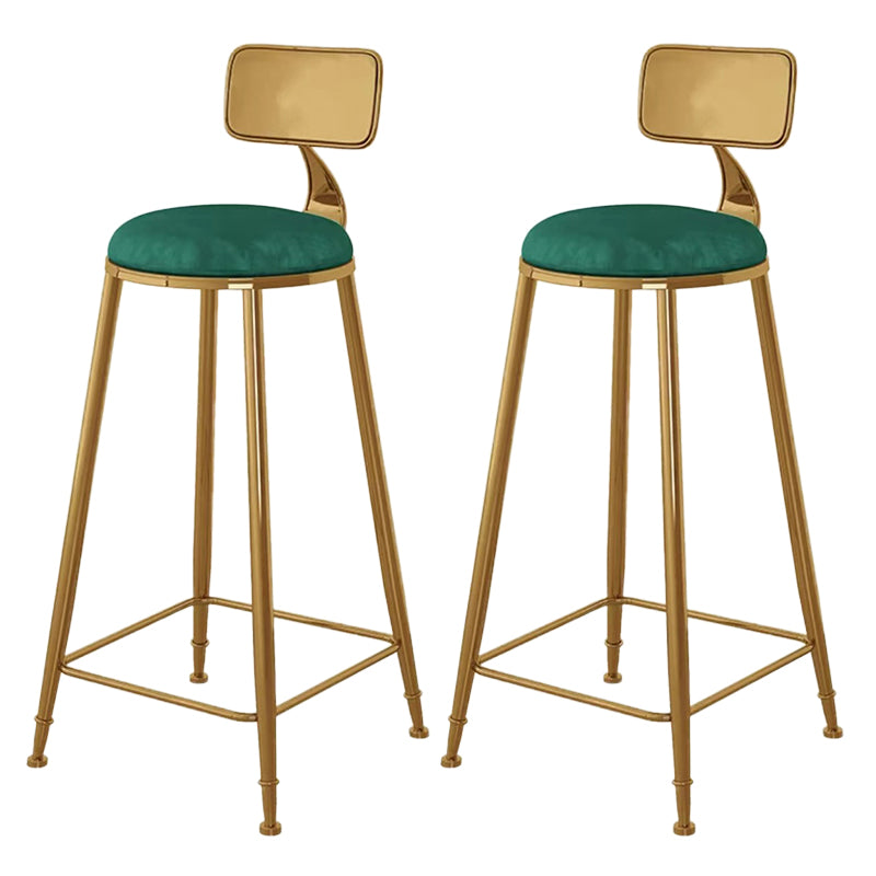 Glam Metal Barstool Fabric Counter Stool with Gold Legs in Matte Finish