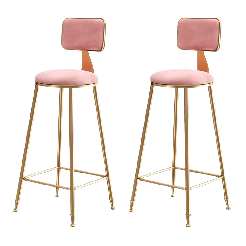Glam Metal Barstool Fabric Counter Stool with Gold Legs in Matte Finish