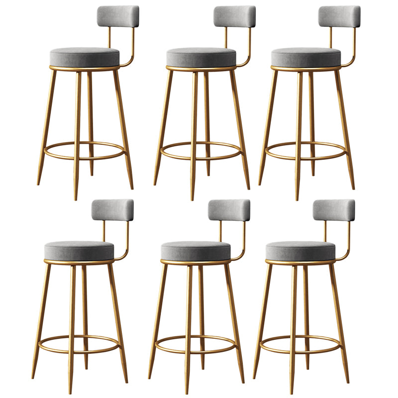 Glam Metal Barstool Fabric Counter Stool with 4 Legs in Matte Finish for Home