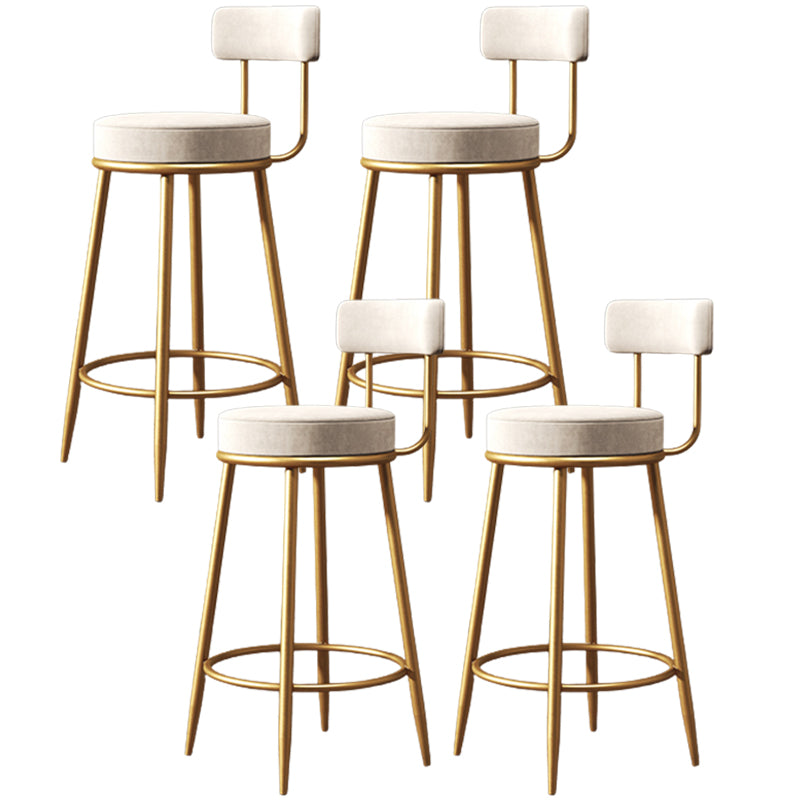 Glam Metal Barstool Fabric Counter Stool with 4 Legs in Matte Finish for Home