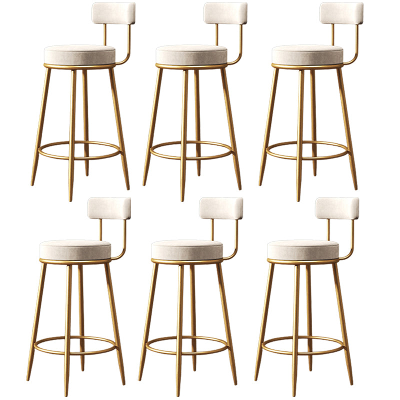 Glam Metal Barstool Fabric Counter Stool with 4 Legs in Matte Finish for Home