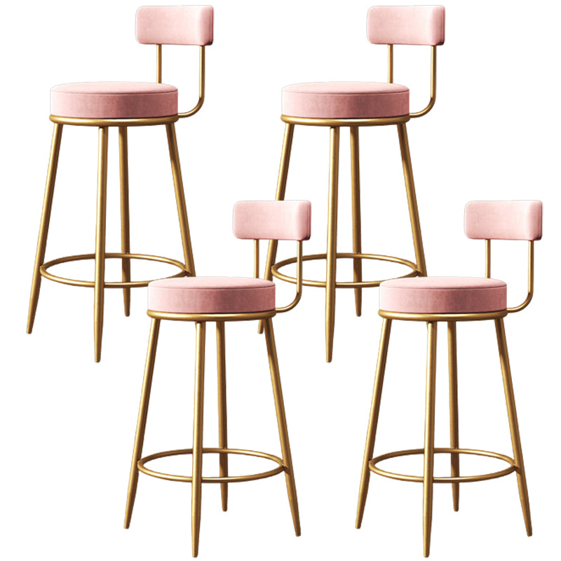 Glam Metal Barstool Fabric Counter Stool with 4 Legs in Matte Finish for Home