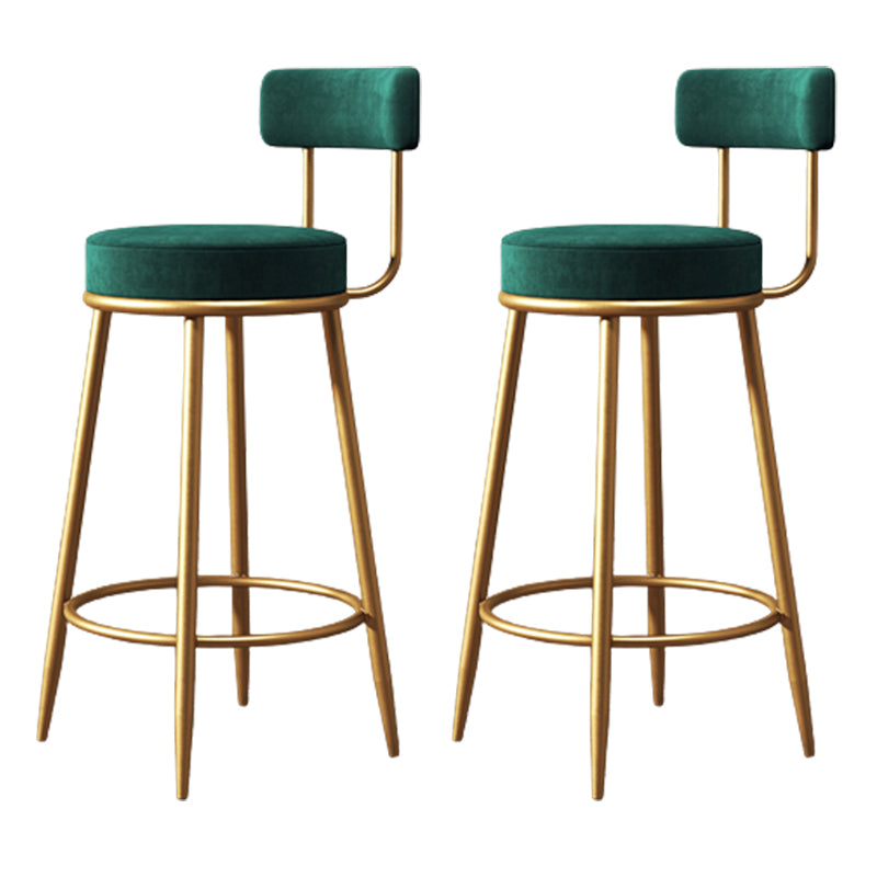 Glam Metal Barstool Fabric Counter Stool with 4 Legs in Matte Finish for Home