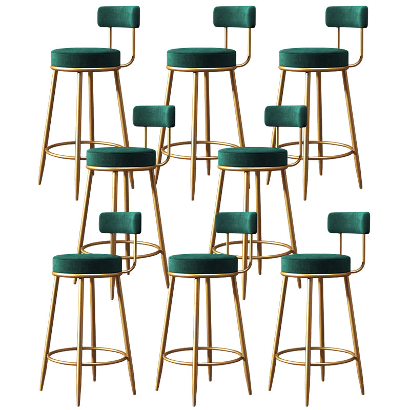 Glam Metal Barstool Fabric Counter Stool with 4 Legs in Matte Finish for Home