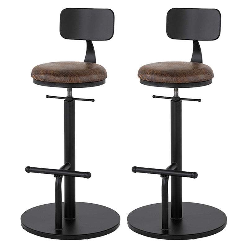 Scandinavian Metal Barstool Faux Leather Counter Stool With 4 Legs in Matte Finish
