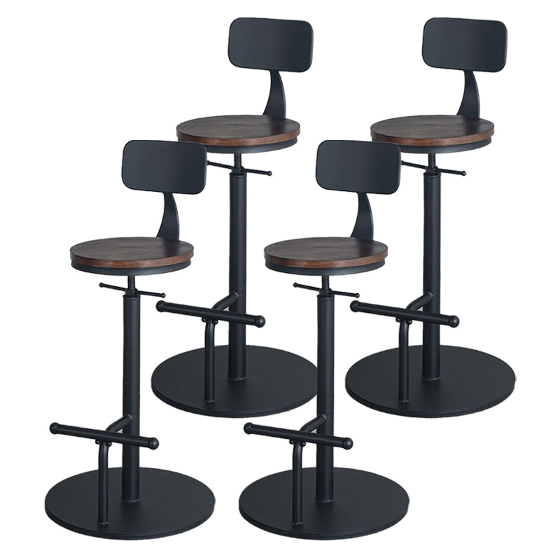 Scandinavian Metal Barstool Faux Leather Counter Stool With 4 Legs in Matte Finish