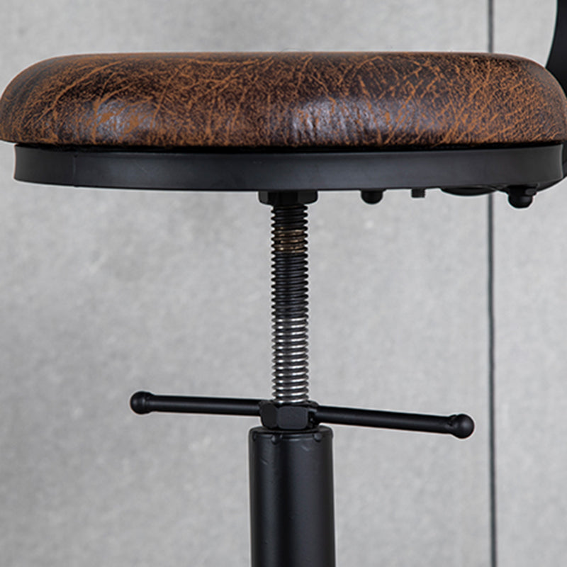 Scandinavian Metal Barstool Faux Leather Counter Stool With 4 Legs in Matte Finish