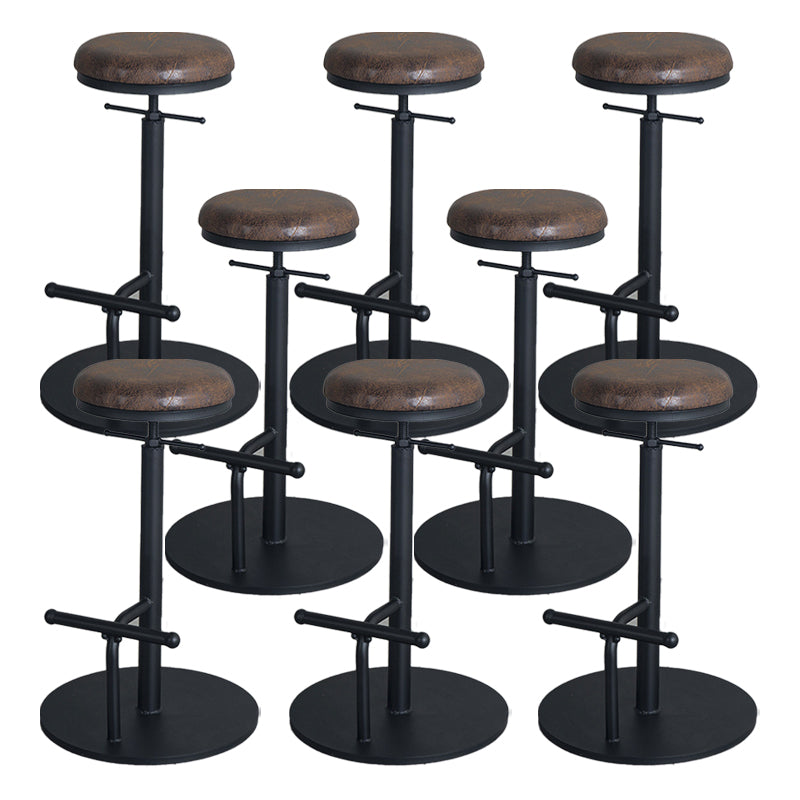 Scandinavian Metal Barstool Faux Leather Counter Stool With 4 Legs in Matte Finish
