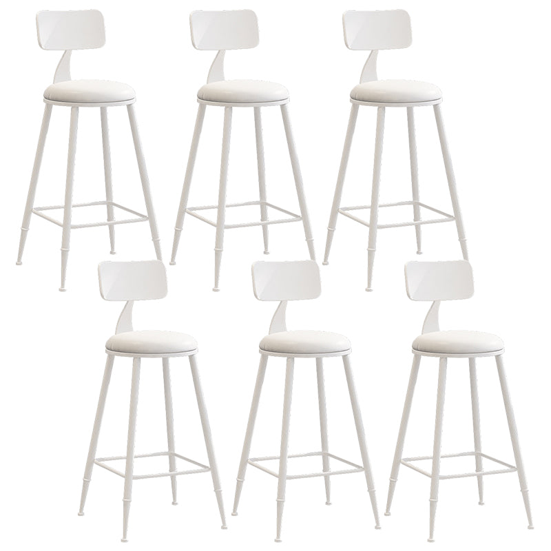 Contemporary Metal Stool PU Leather Barstools in Matte Finish for Indoor