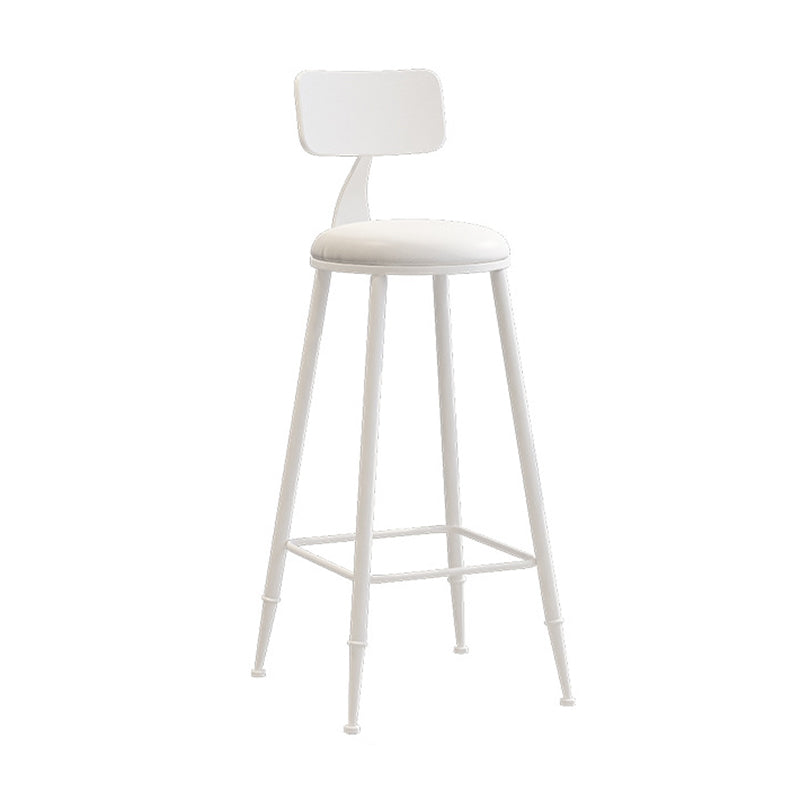 Contemporary Metal Stool PU Leather Barstools in Matte Finish for Indoor