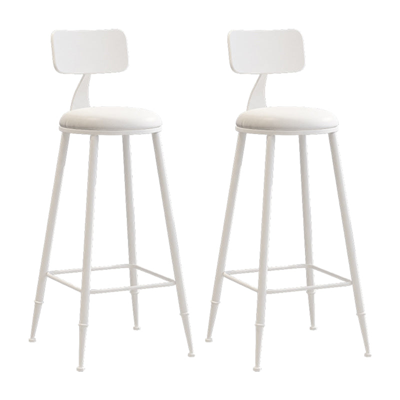 Contemporary Metal Stool PU Leather Barstools in Matte Finish for Indoor