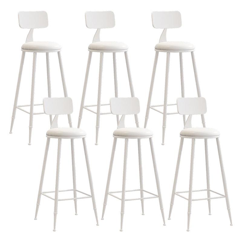 Contemporary Metal Stool PU Leather Barstools in Matte Finish for Indoor