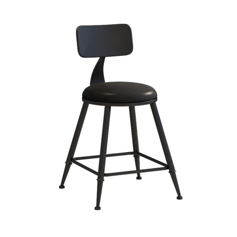 Contemporary Metal Stool PU Leather Barstools in Matte Finish for Indoor