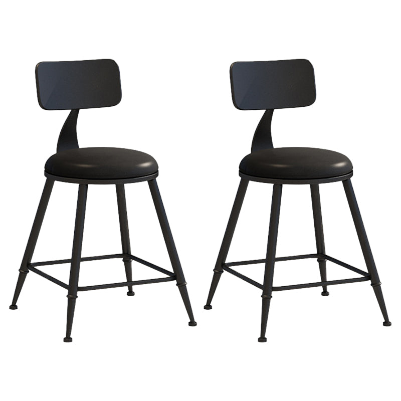 Contemporary Metal Stool PU Leather Barstools in Matte Finish for Indoor