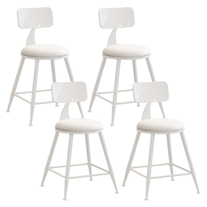 Contemporary Metal Stool PU Leather Barstools in Matte Finish for Indoor