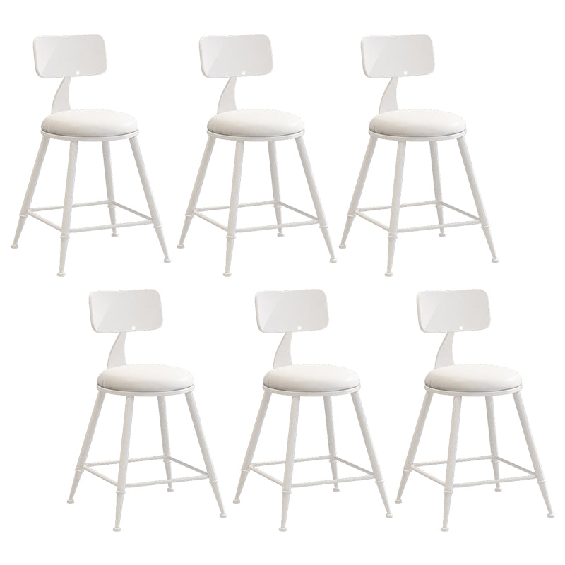 Contemporary Metal Stool PU Leather Barstools in Matte Finish for Indoor