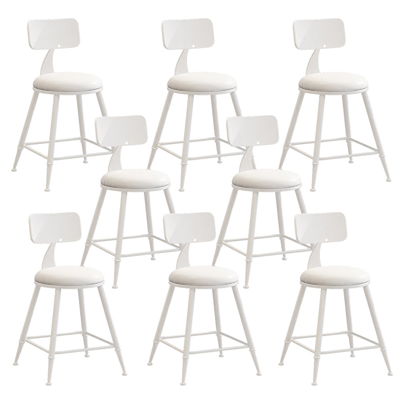 Contemporary Metal Stool PU Leather Barstools in Matte Finish for Indoor