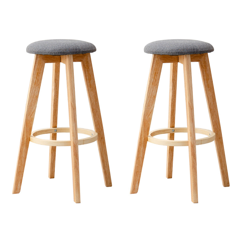 Contemporary Wood Barstool Fabric Upholstered Counter Stool in Matte Finish for Indoor