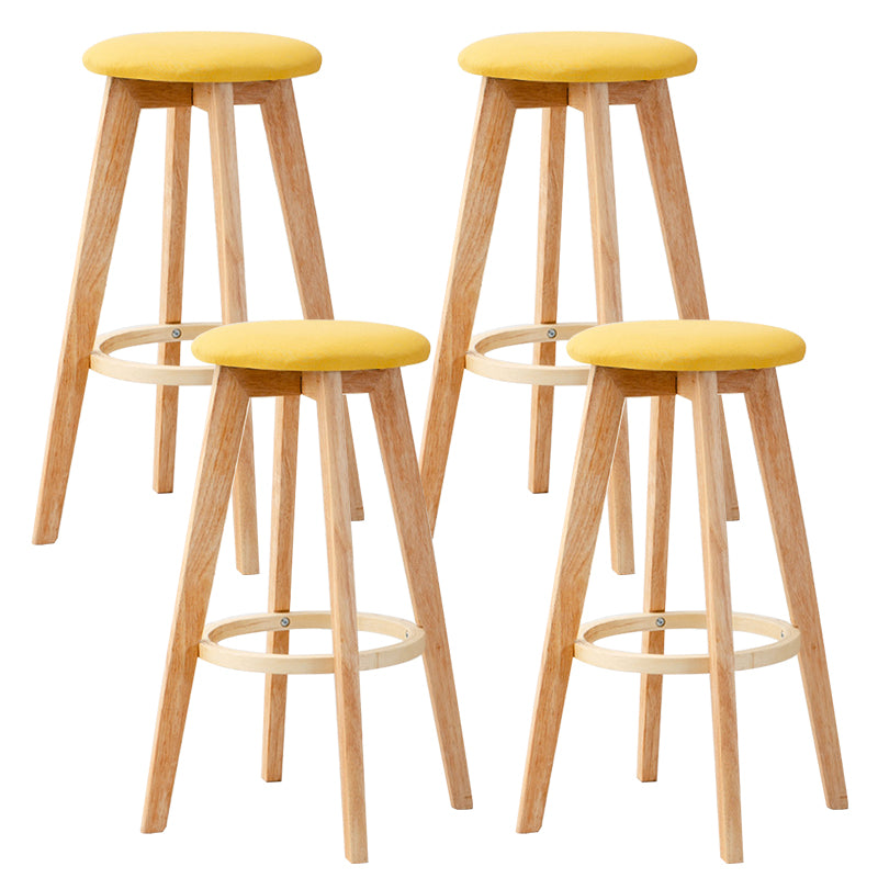 Contemporary Wood Barstool Fabric Upholstered Counter Stool in Matte Finish for Indoor