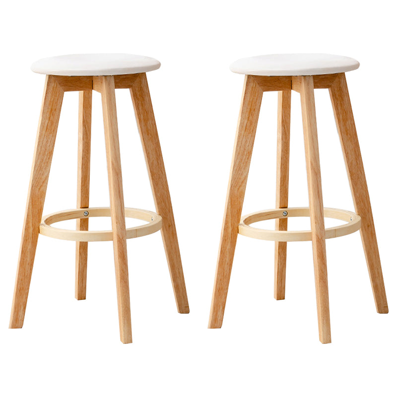 Contemporary Wood Barstool Fabric Upholstered Counter Stool in Matte Finish for Indoor