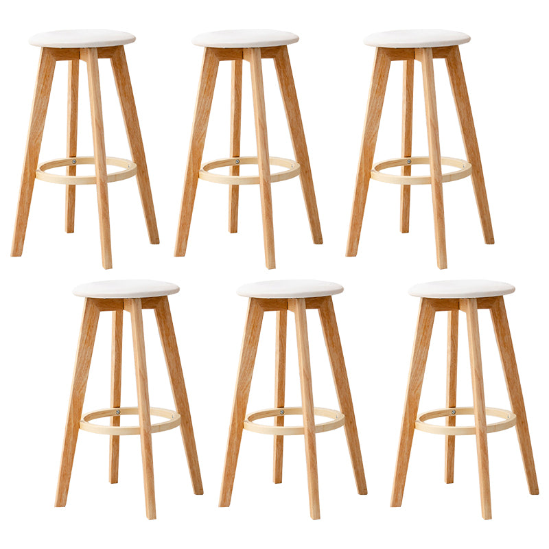 Contemporary Wood Barstool Fabric Upholstered Counter Stool in Matte Finish for Indoor