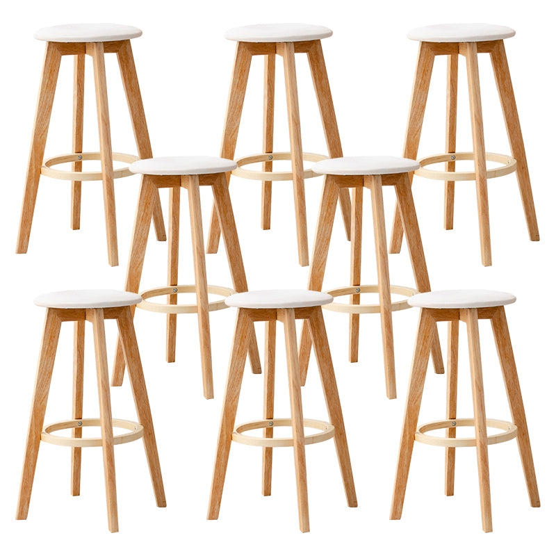 Contemporary Wood Barstool Fabric Upholstered Counter Stool in Matte Finish for Indoor