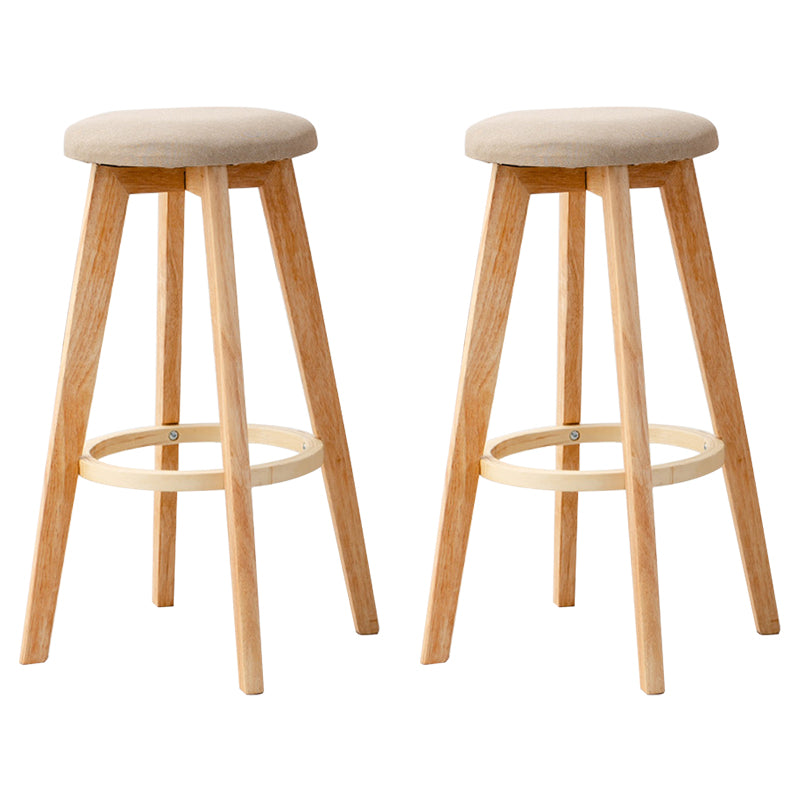 Contemporary Wood Barstool Fabric Upholstered Counter Stool in Matte Finish for Indoor