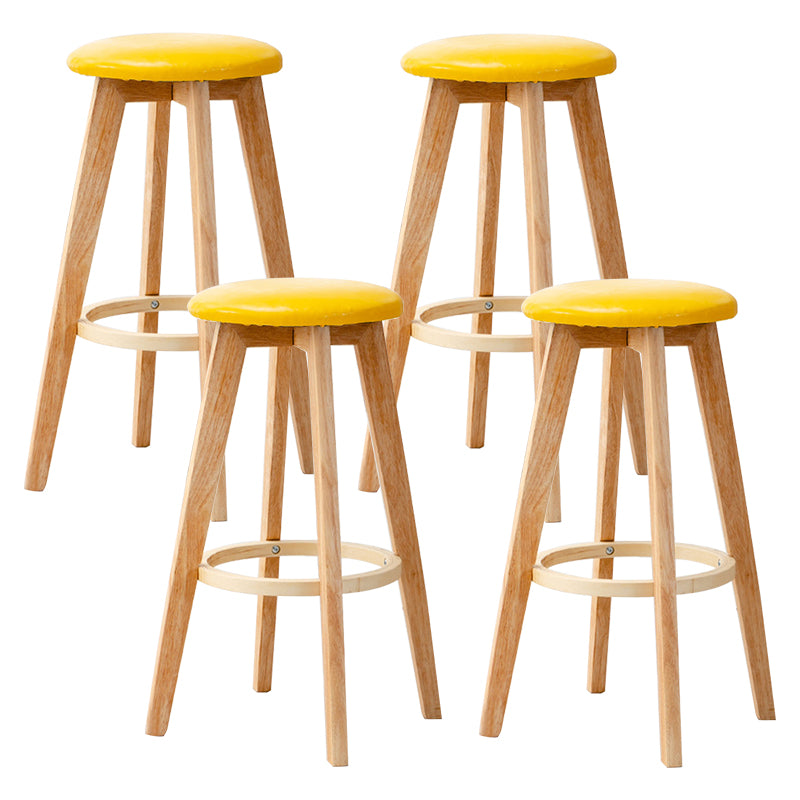 Contemporary Wood Barstool Fabric Upholstered Counter Stool in Matte Finish for Indoor