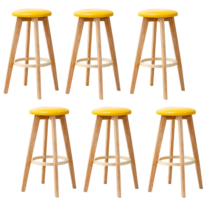 Contemporary Wood Barstool Fabric Upholstered Counter Stool in Matte Finish for Indoor