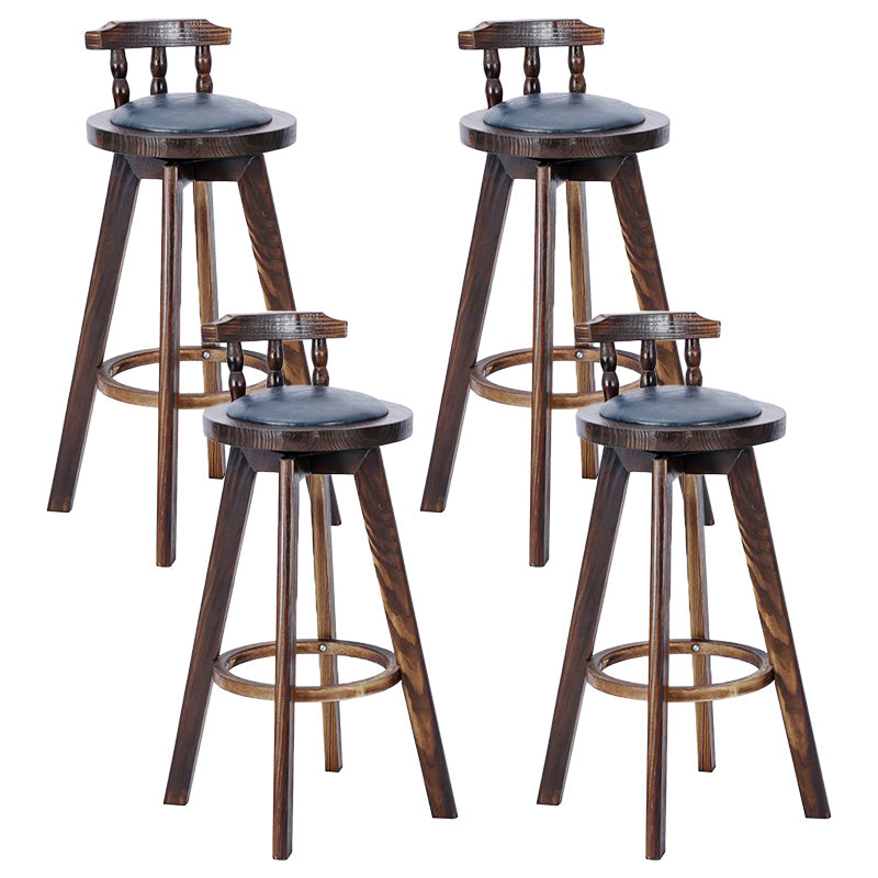 Contemporary Wood Barstool Fabric Upholstered Stool in Matte Finish for Indoor