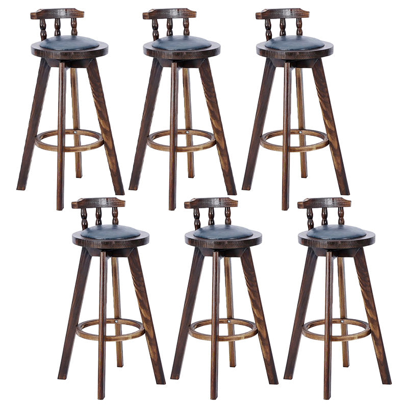 Contemporary Wood Barstool Fabric Upholstered Stool in Matte Finish for Indoor