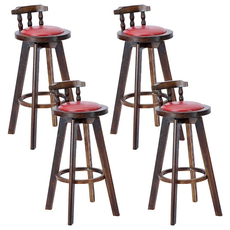 Contemporary Wood Barstool Fabric Upholstered Stool in Matte Finish for Indoor