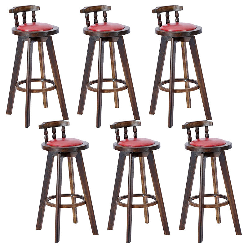 Contemporary Wood Barstool Fabric Upholstered Stool in Matte Finish for Indoor