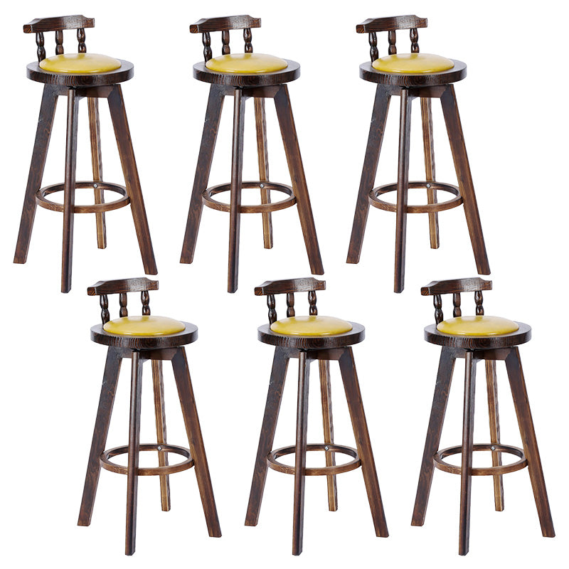 Contemporary Wood Barstool Fabric Upholstered Stool in Matte Finish for Indoor