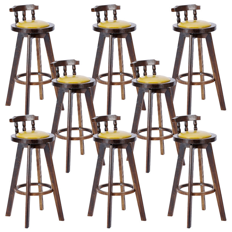 Contemporary Wood Barstool Fabric Upholstered Stool in Matte Finish for Indoor
