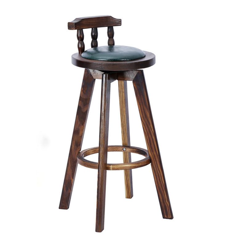 Contemporary Wood Barstool Fabric Upholstered Stool in Matte Finish for Indoor