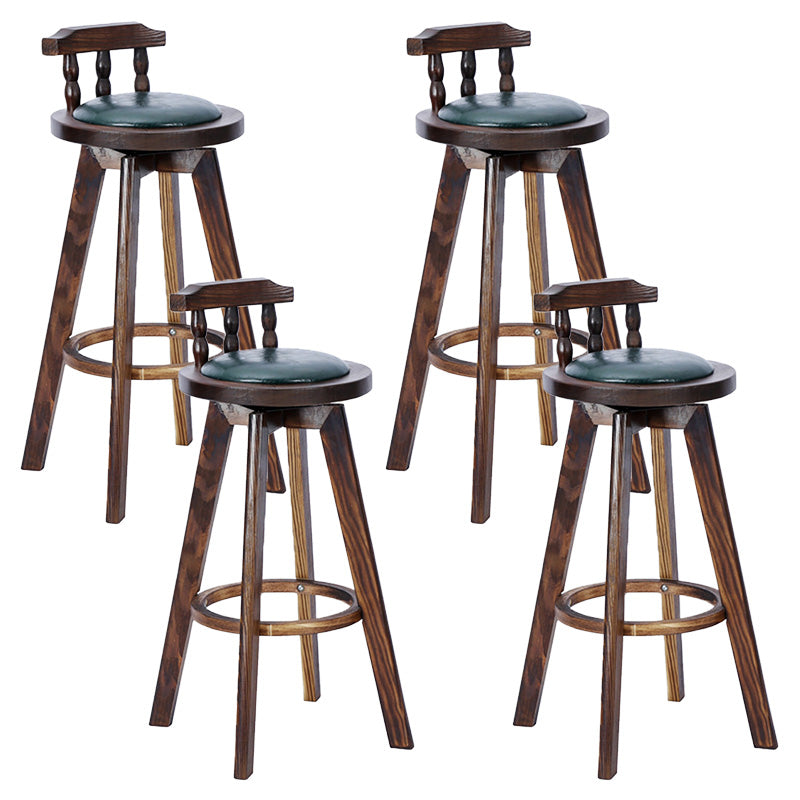 Contemporary Wood Barstool Fabric Upholstered Stool in Matte Finish for Indoor