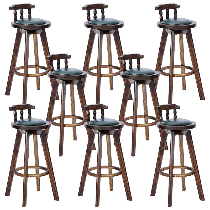 Contemporary Wood Barstool Fabric Upholstered Stool in Matte Finish for Indoor