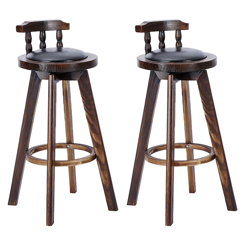 Contemporary Wood Barstool Fabric Upholstered Stool in Matte Finish for Indoor
