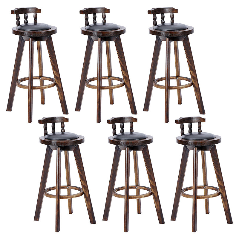Contemporary Wood Barstool Fabric Upholstered Stool in Matte Finish for Indoor