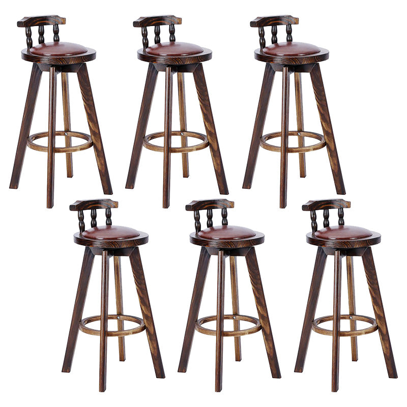 Contemporary Wood Barstool Fabric Upholstered Stool in Matte Finish for Indoor