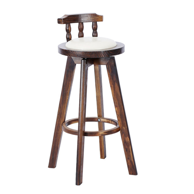 Contemporary Wood Barstool Fabric Upholstered Stool in Matte Finish for Indoor