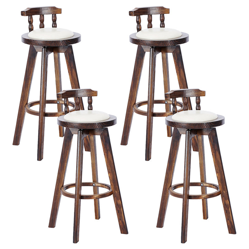 Contemporary Wood Barstool Fabric Upholstered Stool in Matte Finish for Indoor