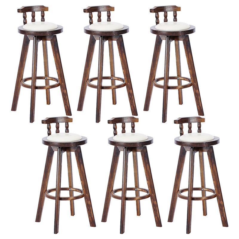 Contemporary Wood Barstool Fabric Upholstered Stool in Matte Finish for Indoor