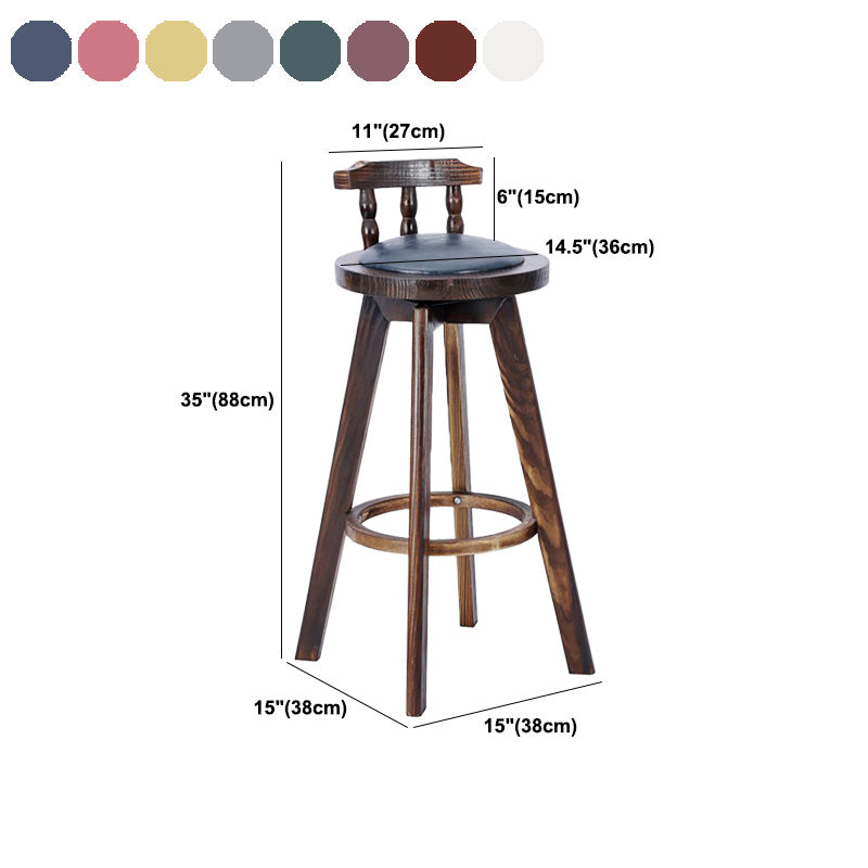 Contemporary Wood Barstool Fabric Upholstered Stool in Matte Finish for Indoor