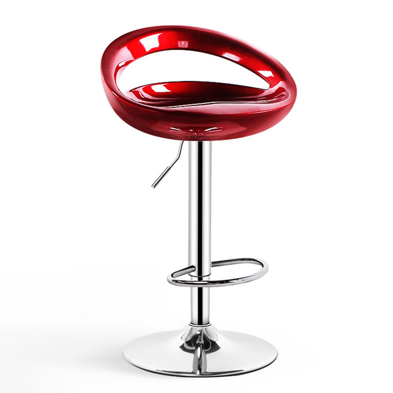 Contemporary Metal Barstool Adjustable Plastic Counter Stool in Matte Finish for Indoor