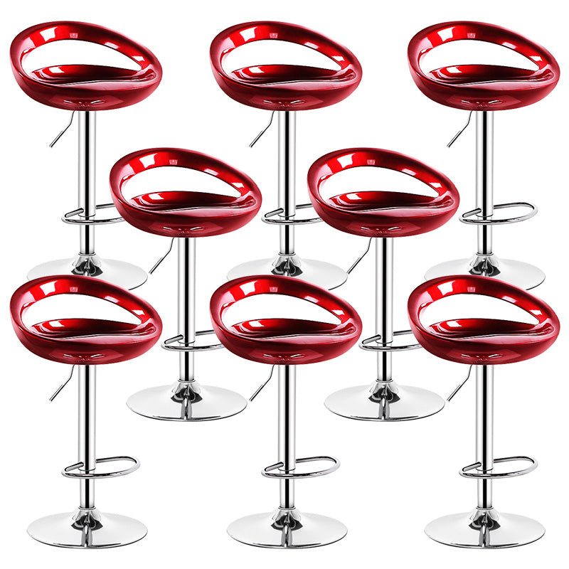 Contemporary Metal Barstool Adjustable Plastic Counter Stool in Matte Finish for Indoor